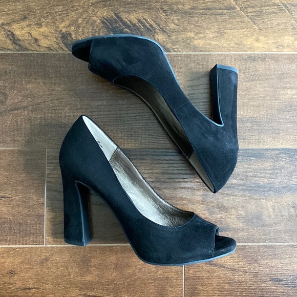 Moda - Peep toe Heels - Black -8 - Picture 1 of 8